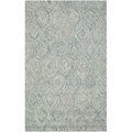 Safavieh 5 x 8 ft. Medium Rectangle Contemporary Ikat Ivory and Sea Blue Hand Tufted Rug IKT631A-5